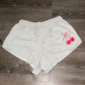Chemistry Gray Athletic Shorts with Cherry Design